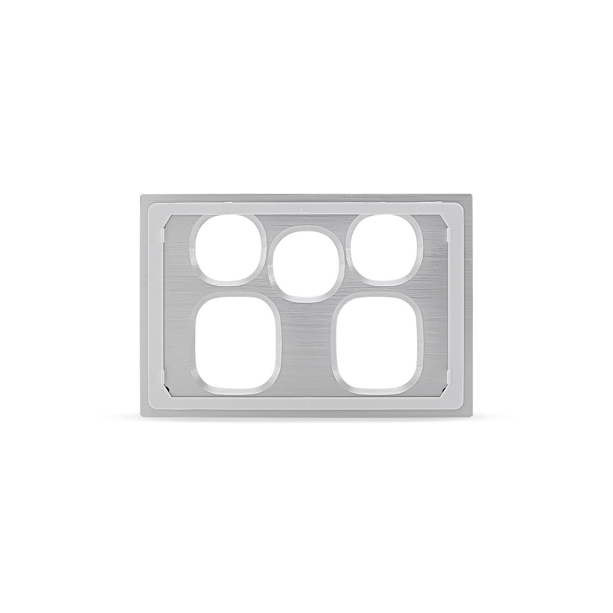 Vynco Urban Twin GPO With Extra Switch Fascia Only in Annodized Brushed Aluminium-img-3
