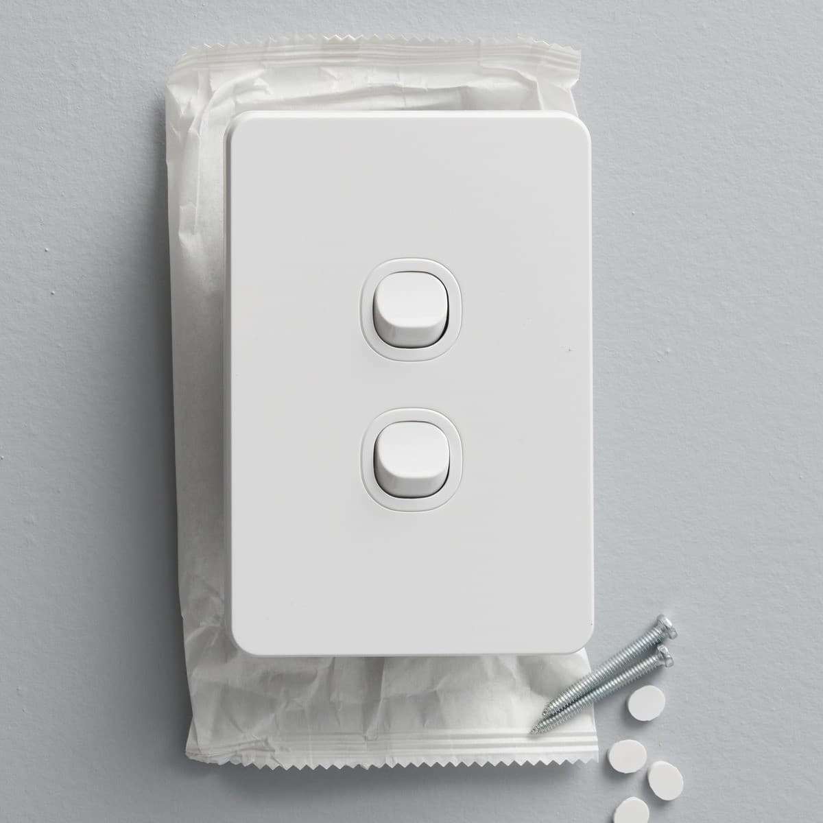 Vynco Metro 2 Gang Switch Only in Matte White-img-5