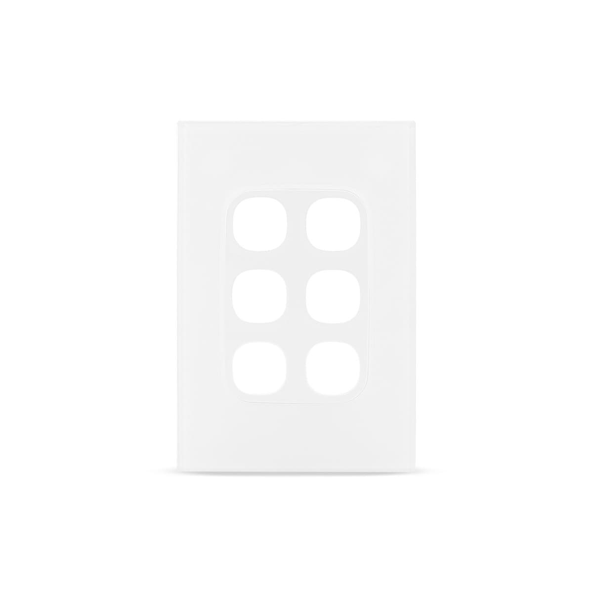 Vynco Metro 6 Gang Plate Only in Matte White