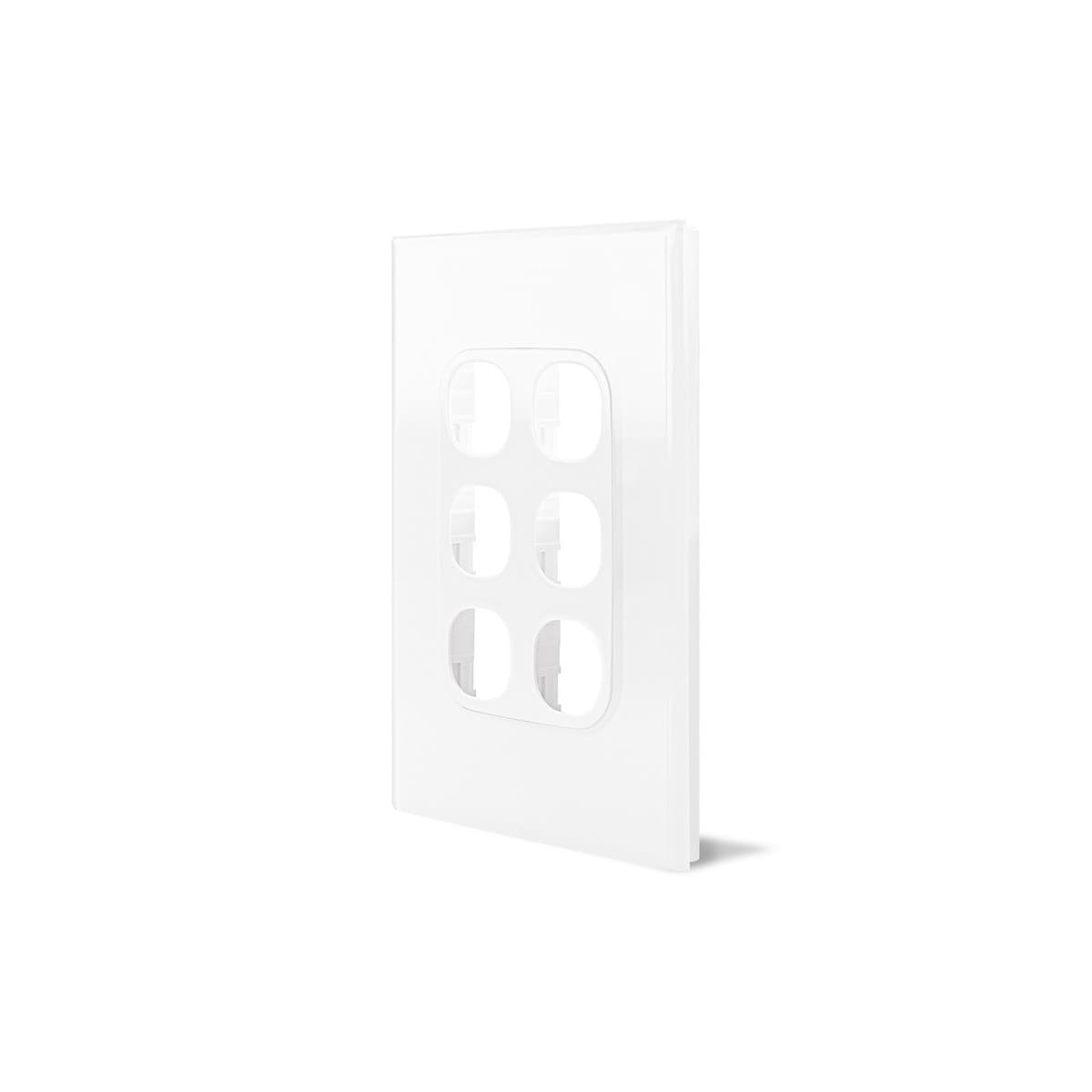 Vynco Metro 6 Gang Plate Only in Matte White