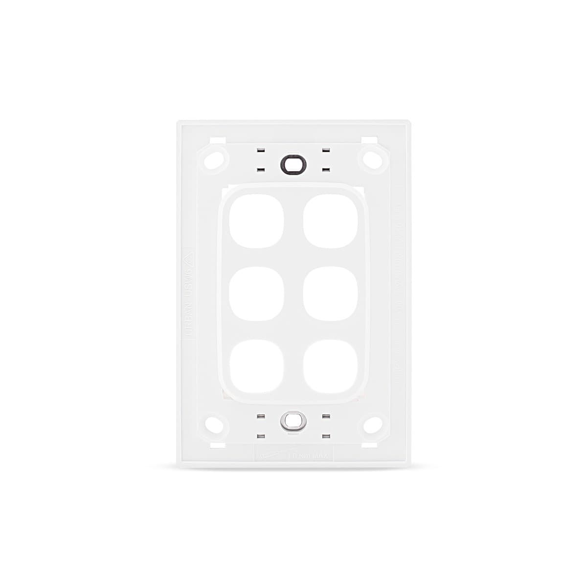 Vynco Metro 6 Gang Plate Only in Matte White