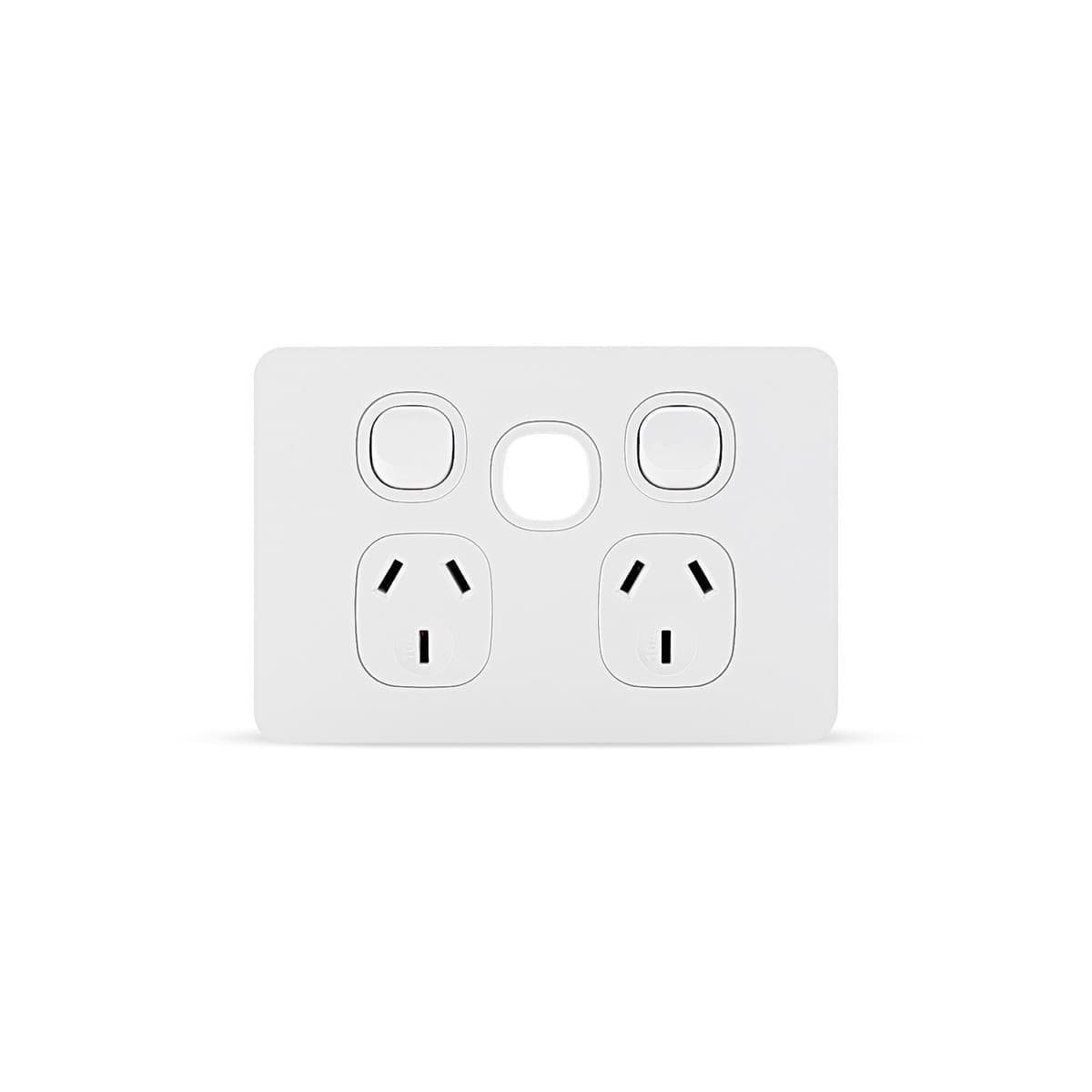 Vynco Metro Twin 10A GPO with Double USB Ports Only in Matte White-img-1