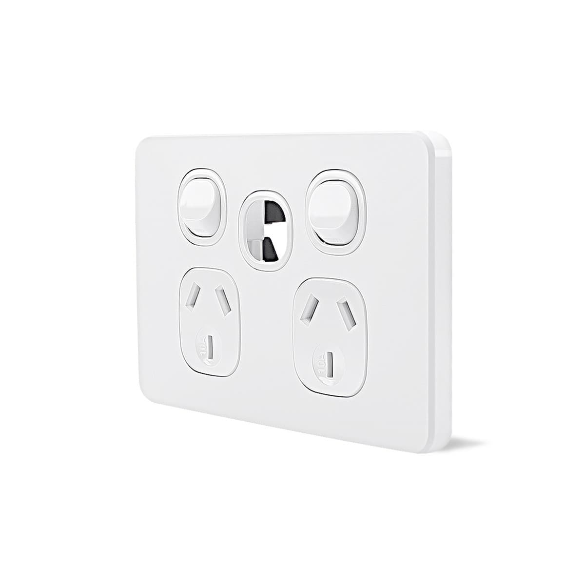 Vynco Metro Twin 10A GPO with Double USB Ports Only in Matte White-img-2