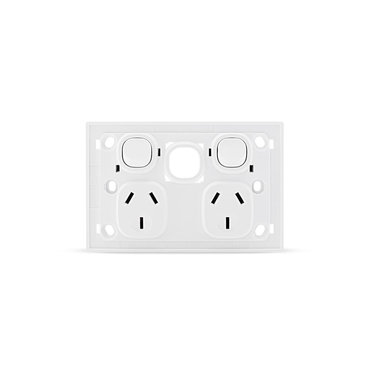 Vynco Metro Twin 10A GPO with Double USB Ports Only in Matte White-img-3