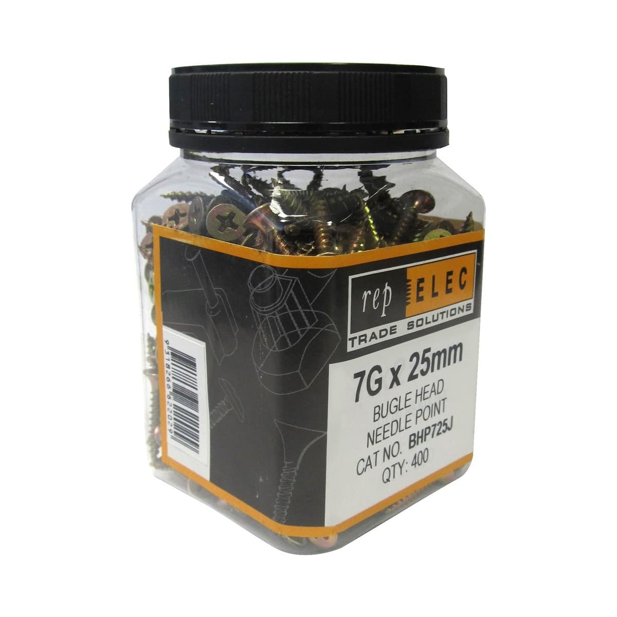 Repelec 7G x 25mm Bugle Head Needle Point Screw, 400 Pieces-img-1