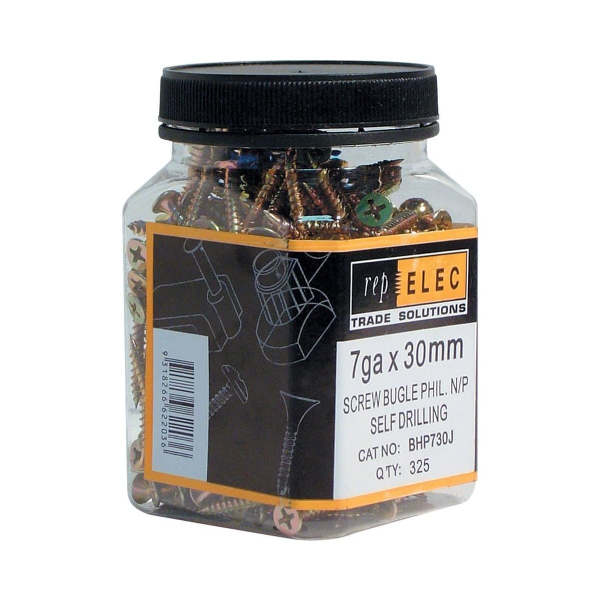 Repelec 7G x 30mm Bugle Head Needle Point Screw, 325 Pieces-img-1