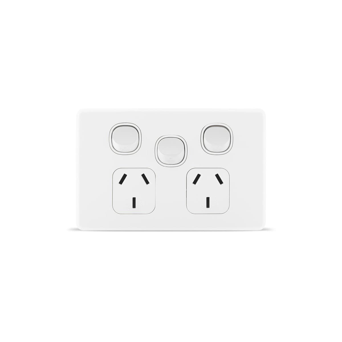 Lucci Power Ion Twin GPO with Extra Switch in White-img-1