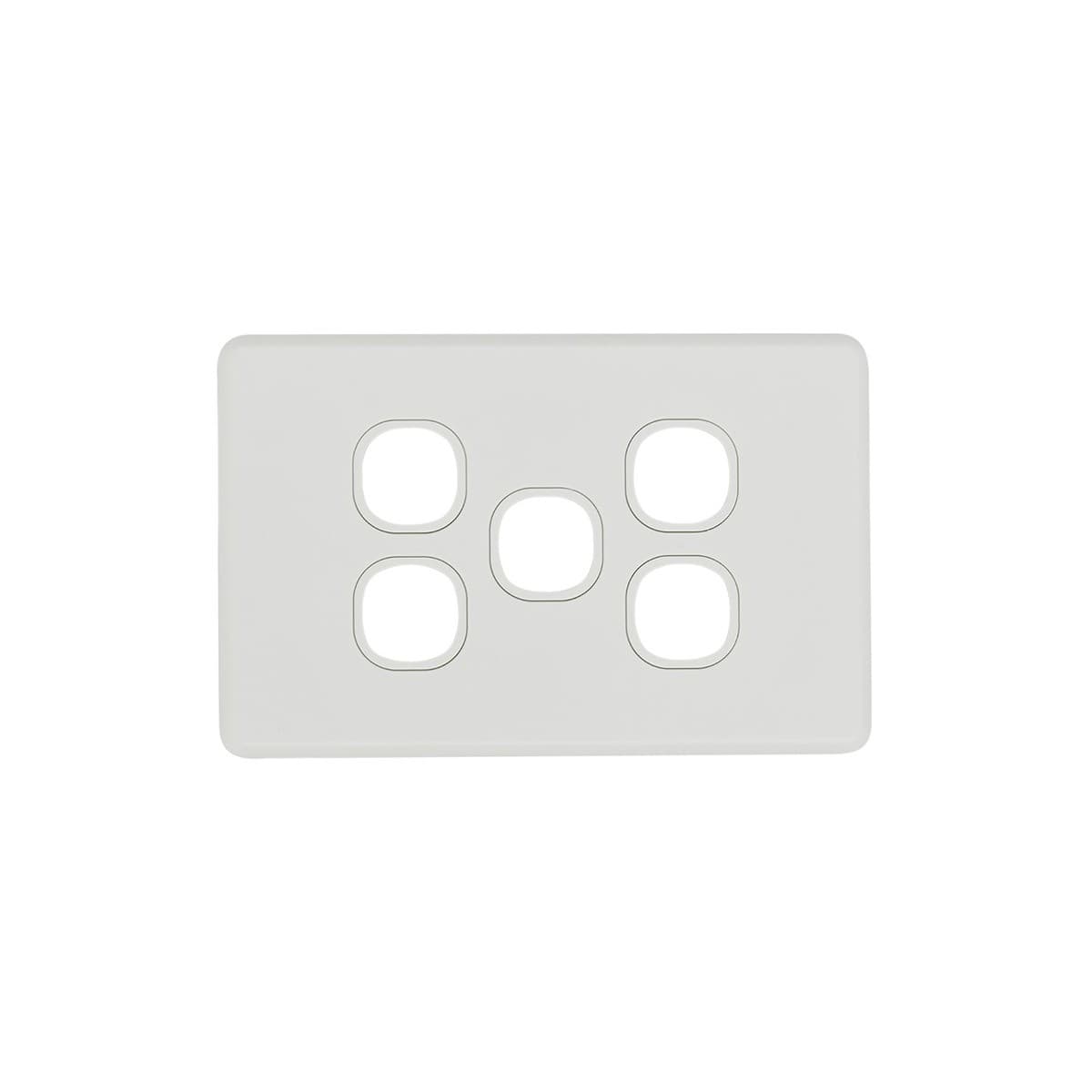 Lucci Power Ion 5 Gang Plate Only in White