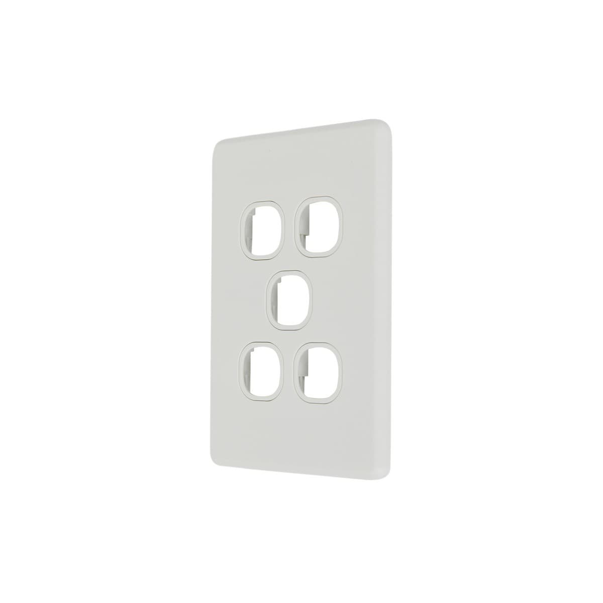 Lucci Power Ion 5 Gang Plate Only in White