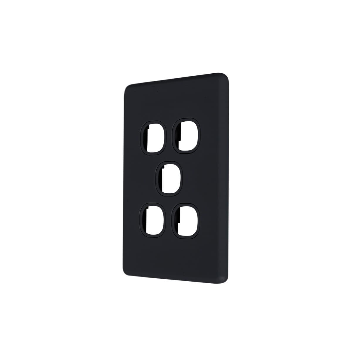 Lucci Power Ion 5 Gang Plate Only in Black-img-2
