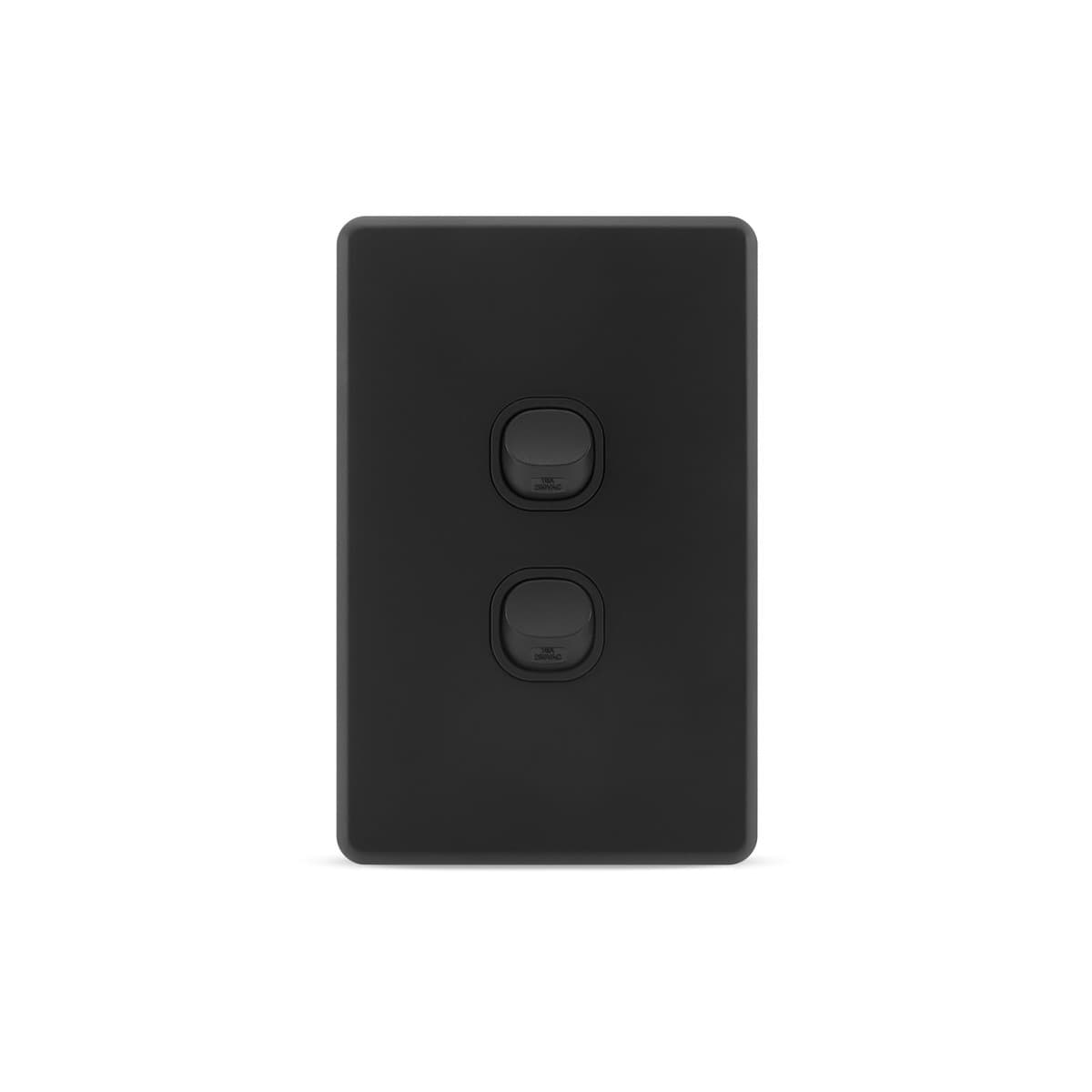 Lucci Power Ion 2 Gang Switch in Black-img-1