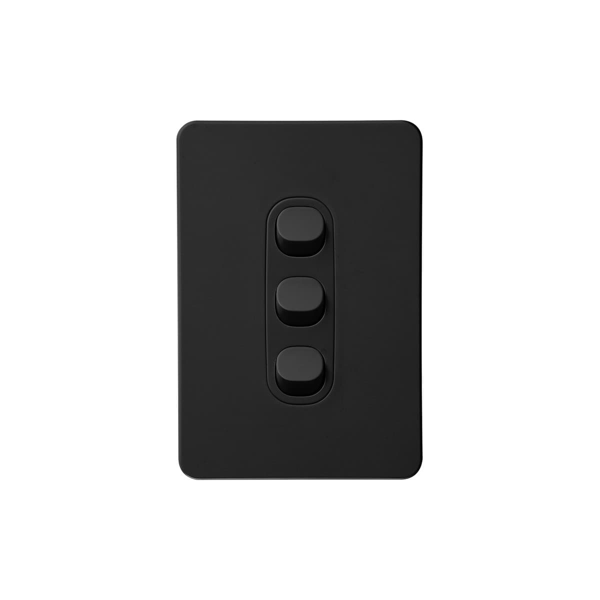 Vynco Metro 3 Gang Switch Only in Matte Black-img-1