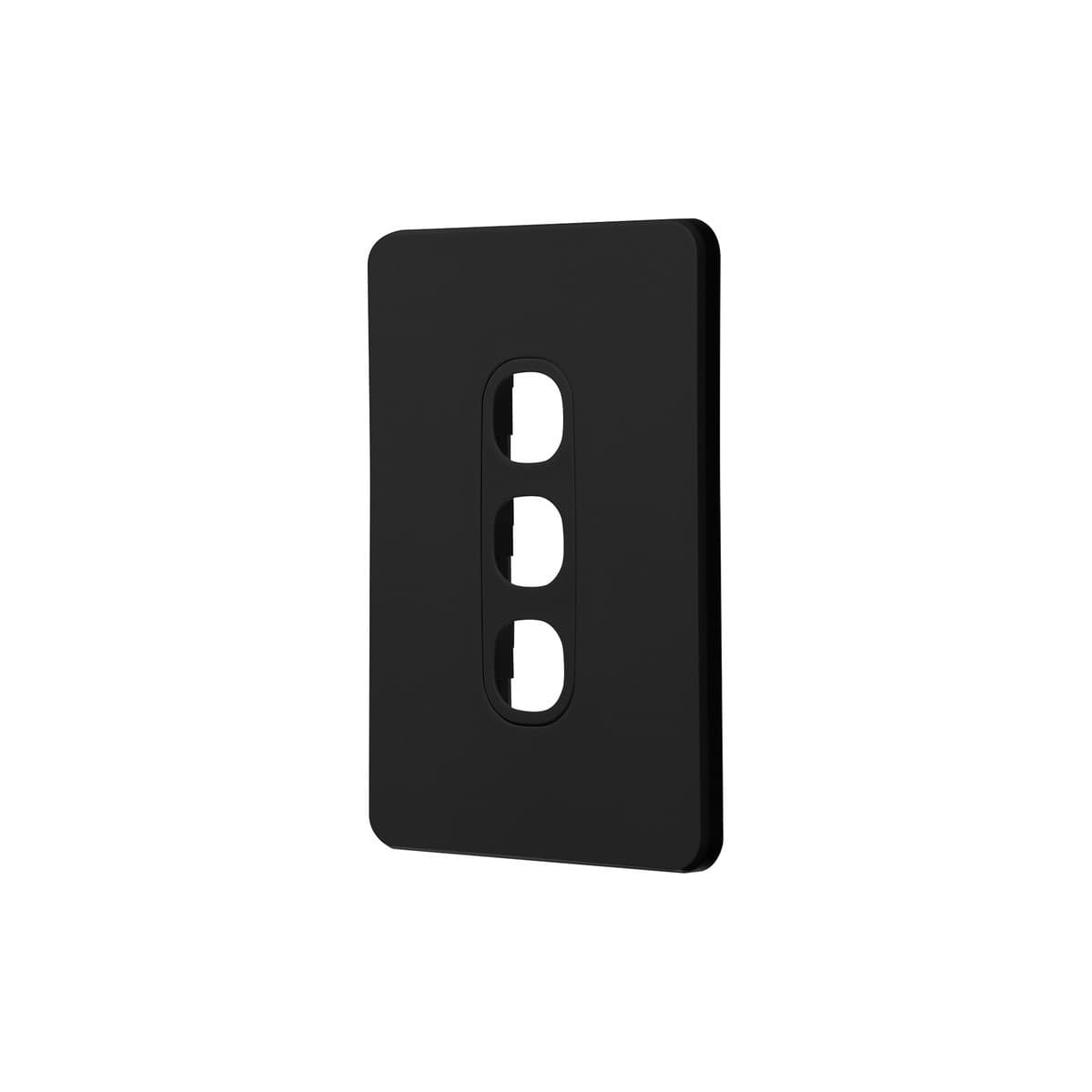Vynco Metro 3 Gang Plate Only in Matte Black-img-2