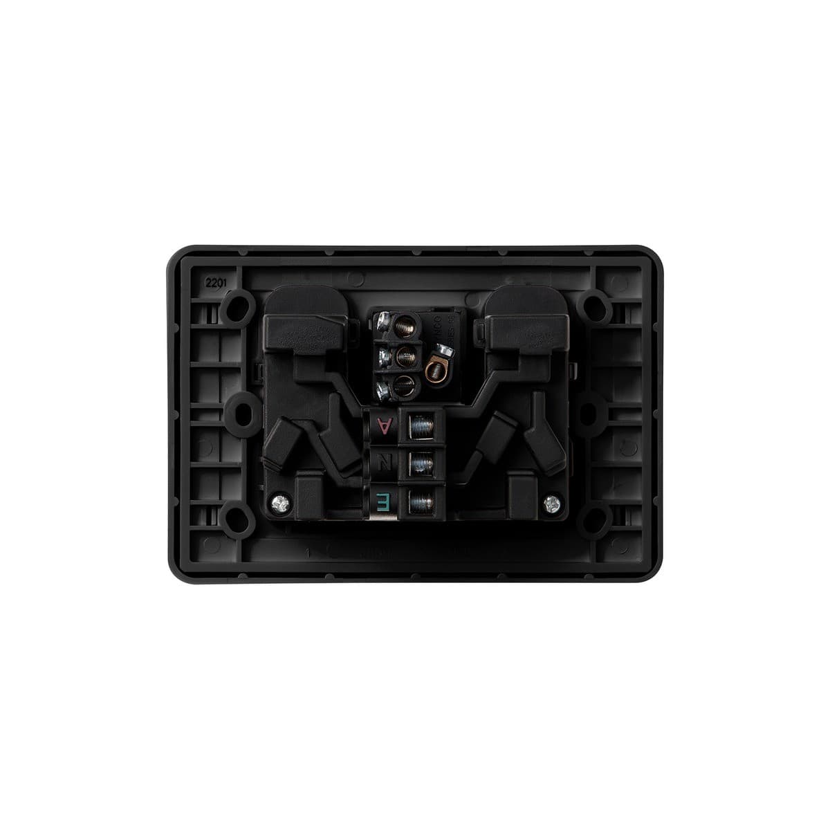 Vynco Metro Twin GPO With Extra Switch Only in Matte Black