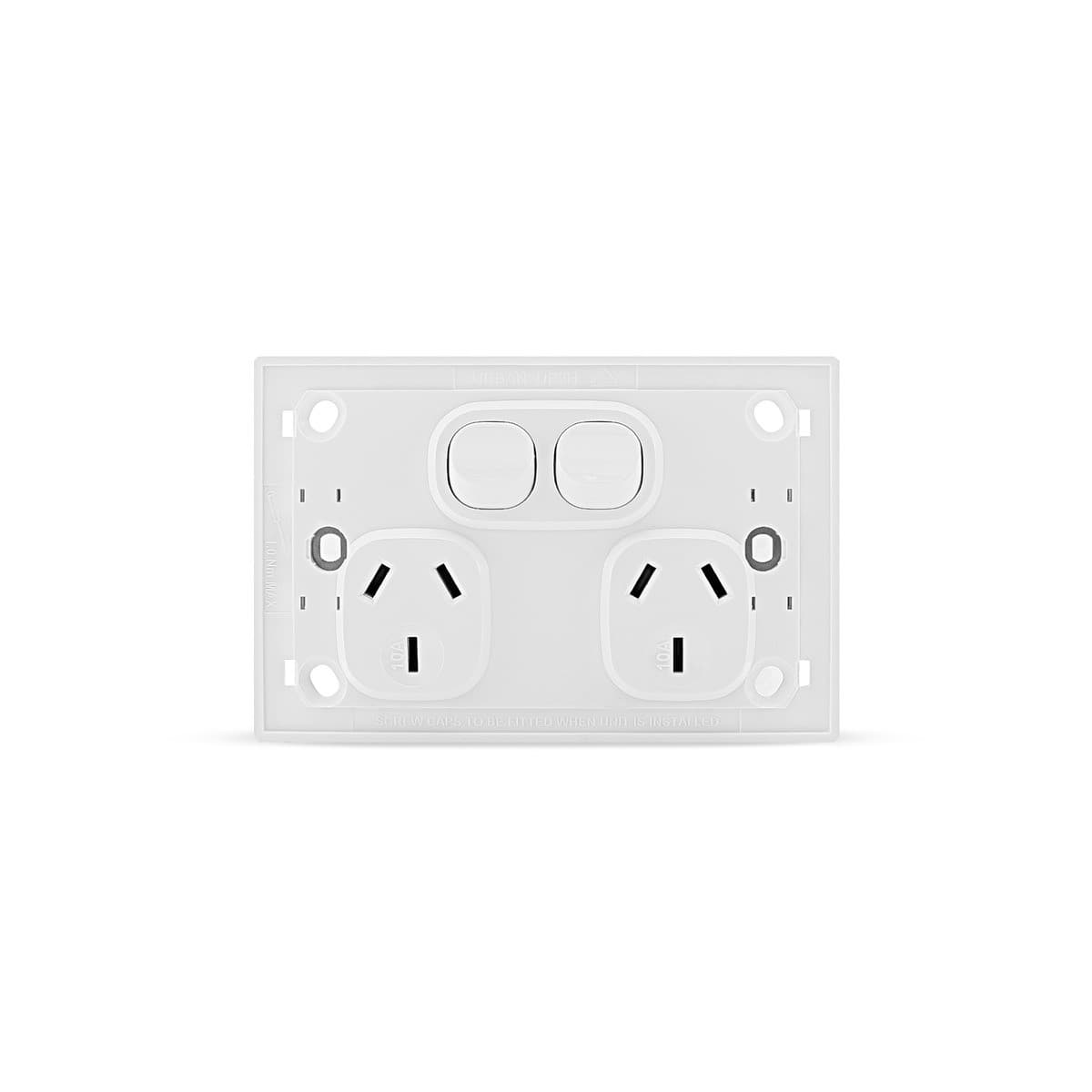 Vynco Urban Twin GPO Fascia Only in White-img-4