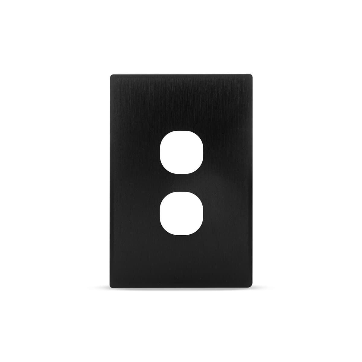 Vynco Urban 2 Gang Plate Fascia Only in Black Aluminium-img-1