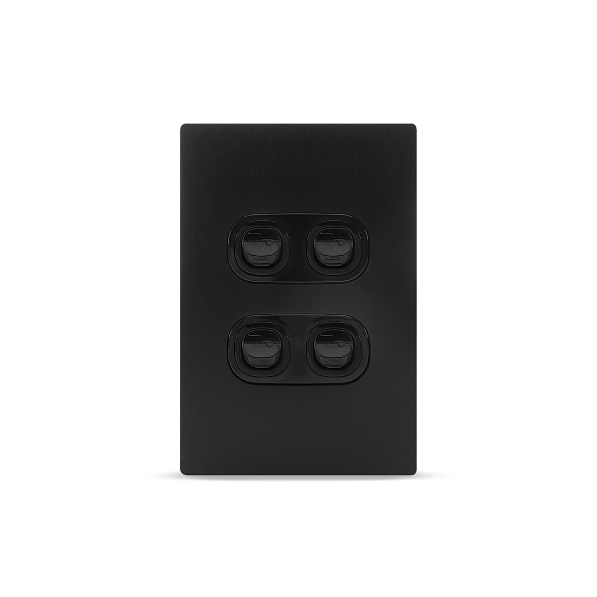 Vynco Urban 4 Gang Plate Fascia Only in Black Aluminium-img-1