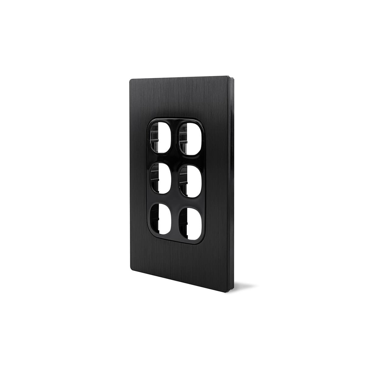 Vynco Urban 5/6 Gang Plate Fascia Only in Black Aluminium-img-2