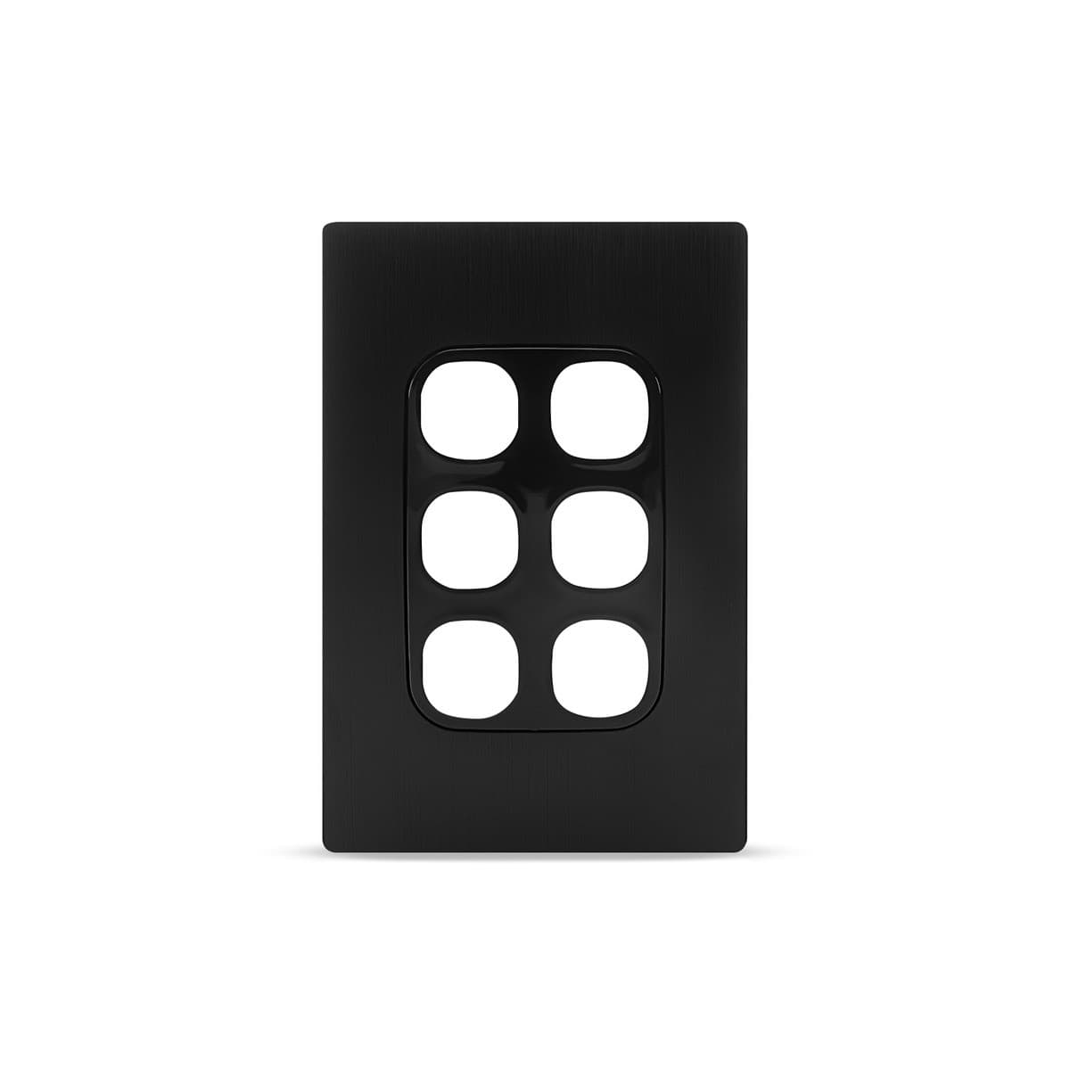 Vynco Urban 5/6 Gang Plate Fascia Only in Black Aluminium-img-3