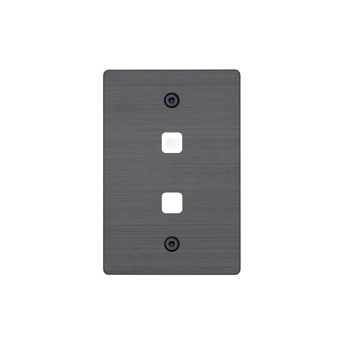 Buster + Punch 2 Gang Metal Grid Plate Only in Smoked Bronze-img-1