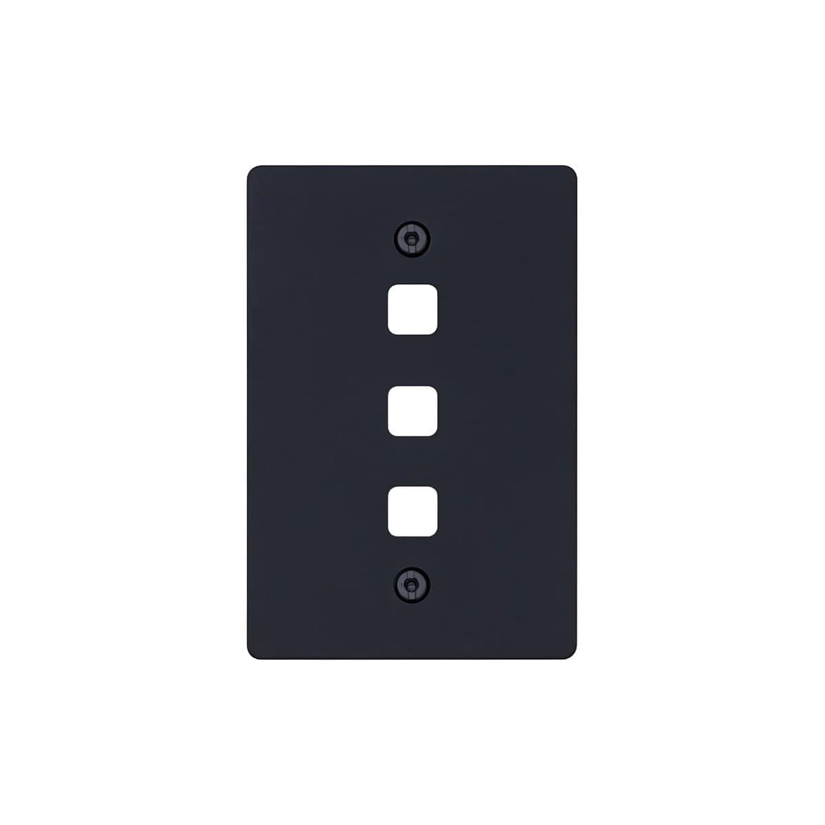 Buster + Punch 3 Gang Metal Grid Plate Only in Black-img-1