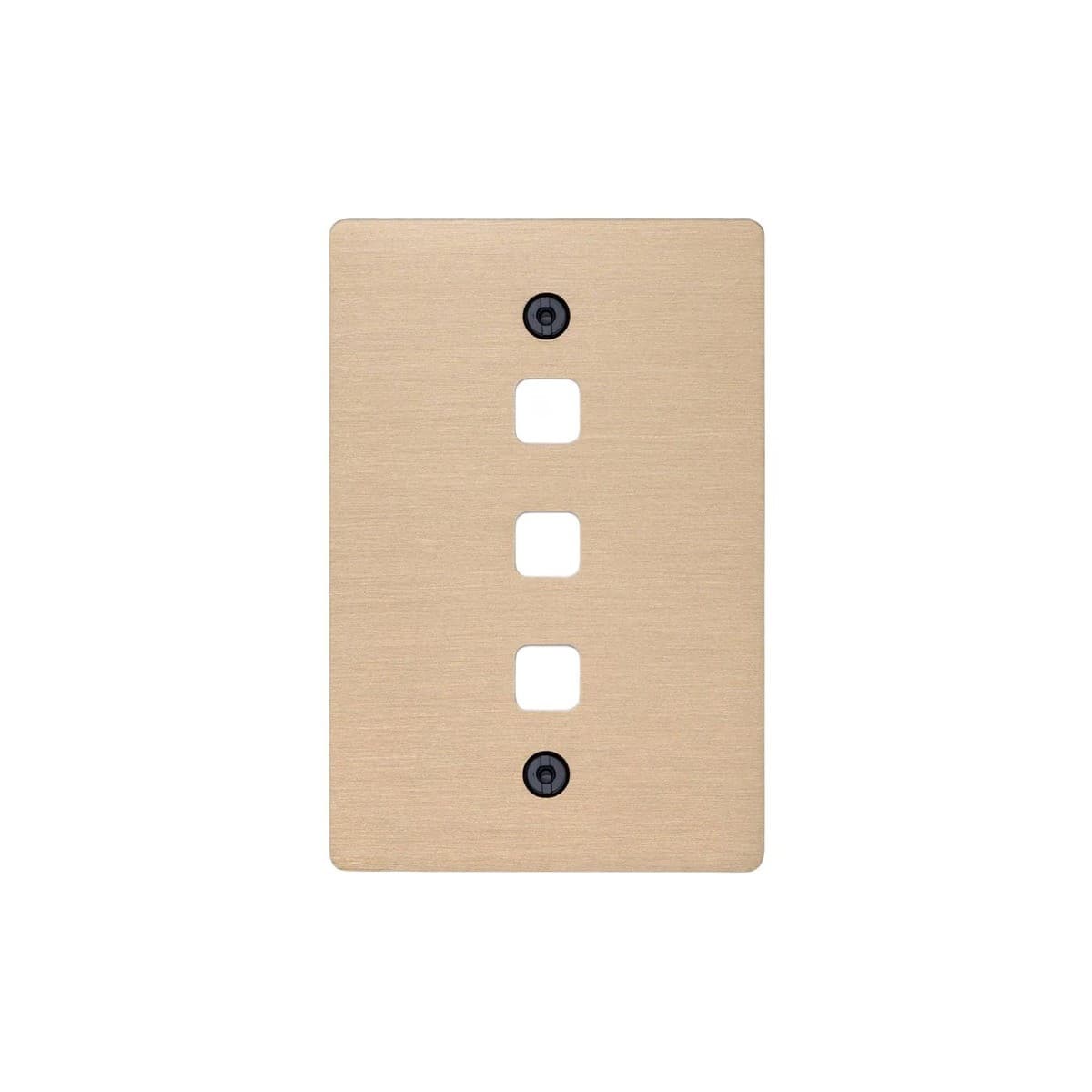Buster + Punch 3 Gang Metal Grid Plate Only in Brass-img-1