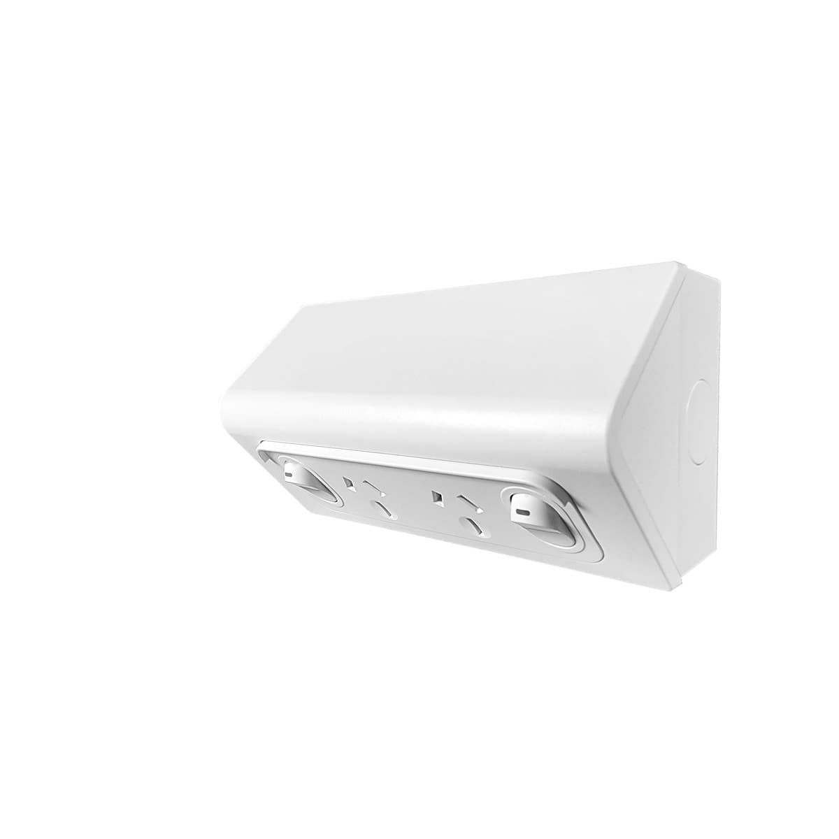 Vynco Metro X Outdoor IP53 10A Double GPO in White-img-1