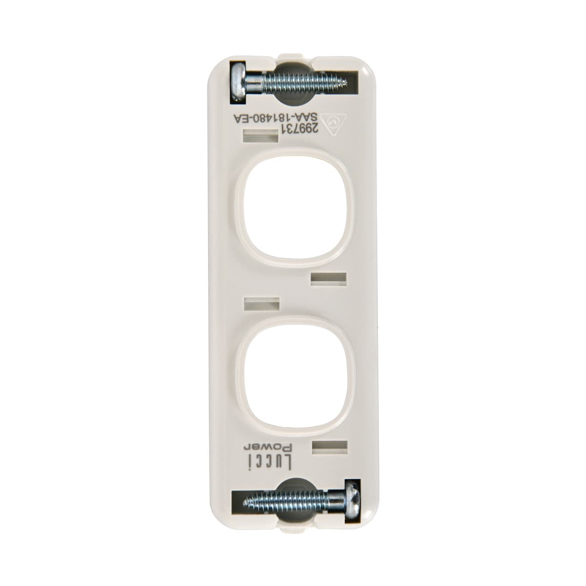 Lucci Power Gravity Architrave 2 Gang Plate Only in Gloss White-img-3