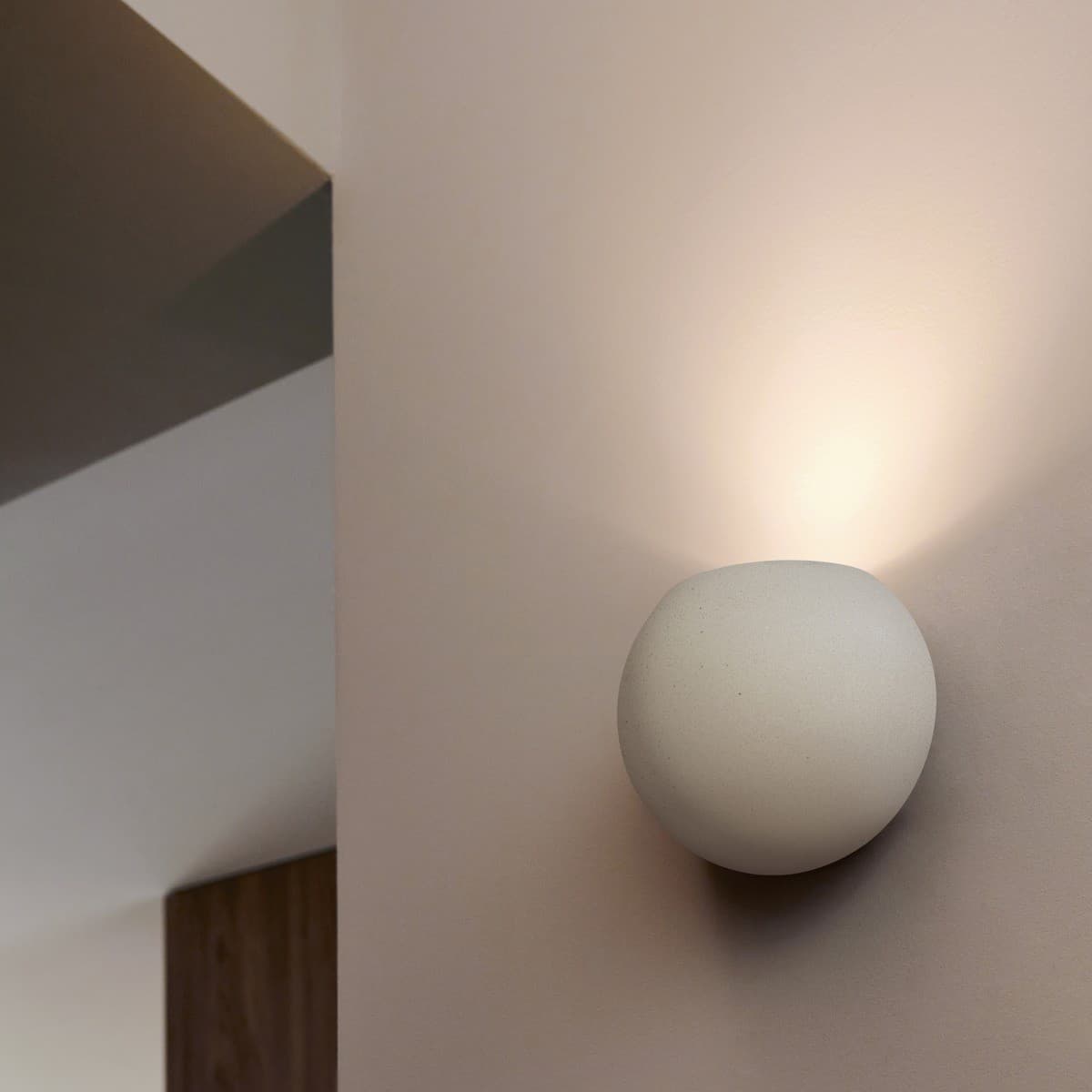 Ravine 1 Light Round Wall Sconce in Stone Concrete-img-2