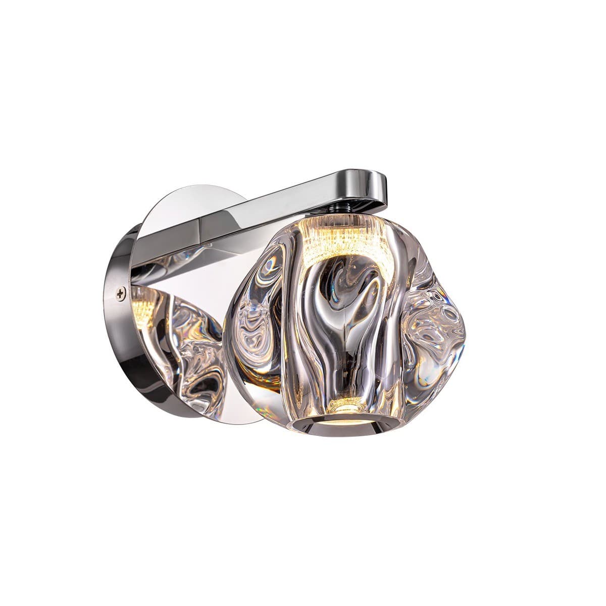 Cambell 1 Light LED Wall Bracket in Chrome with Clear Acrylic