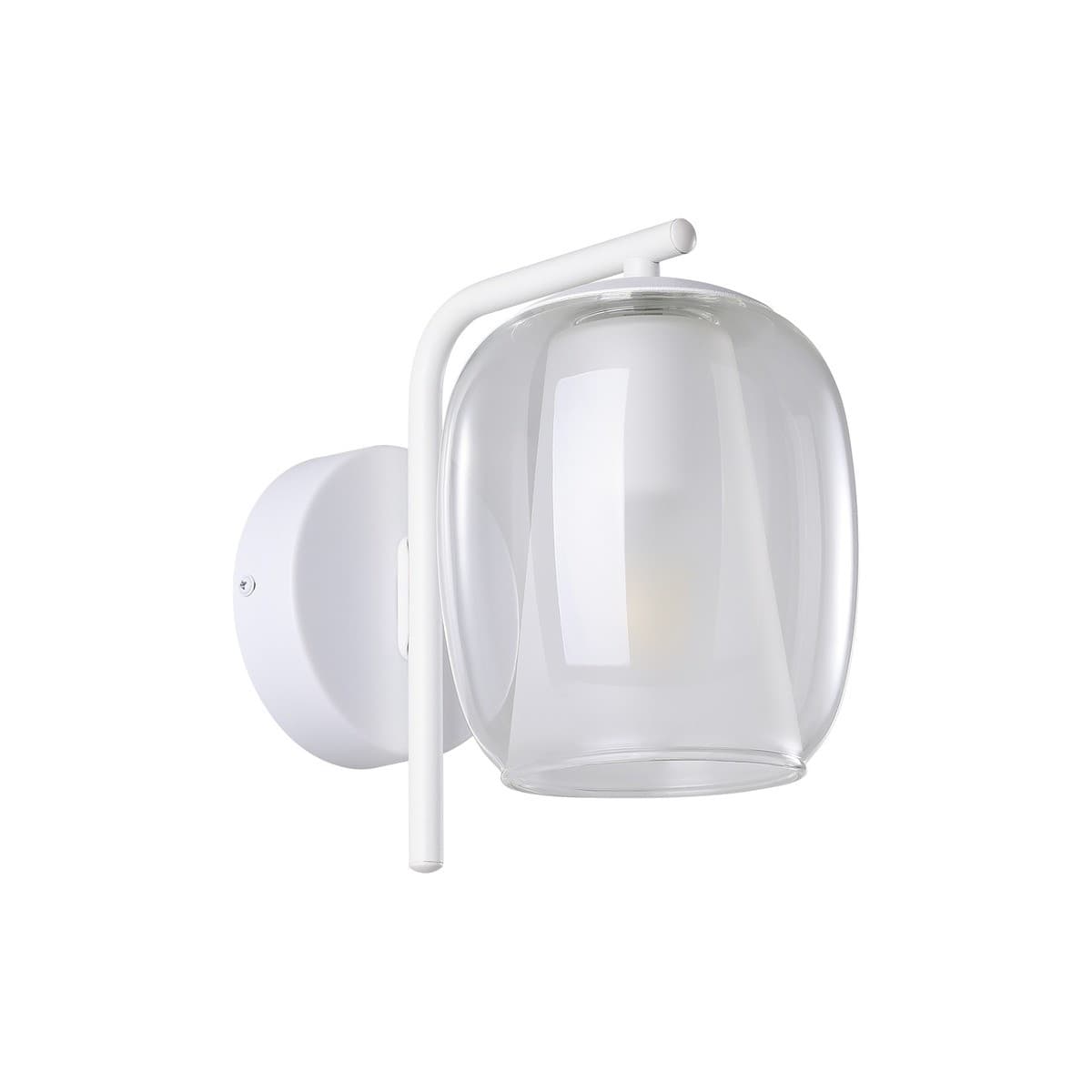 Celeste 1 Light Double Glass Wall Bracket in White with Clear and Frosted Glass