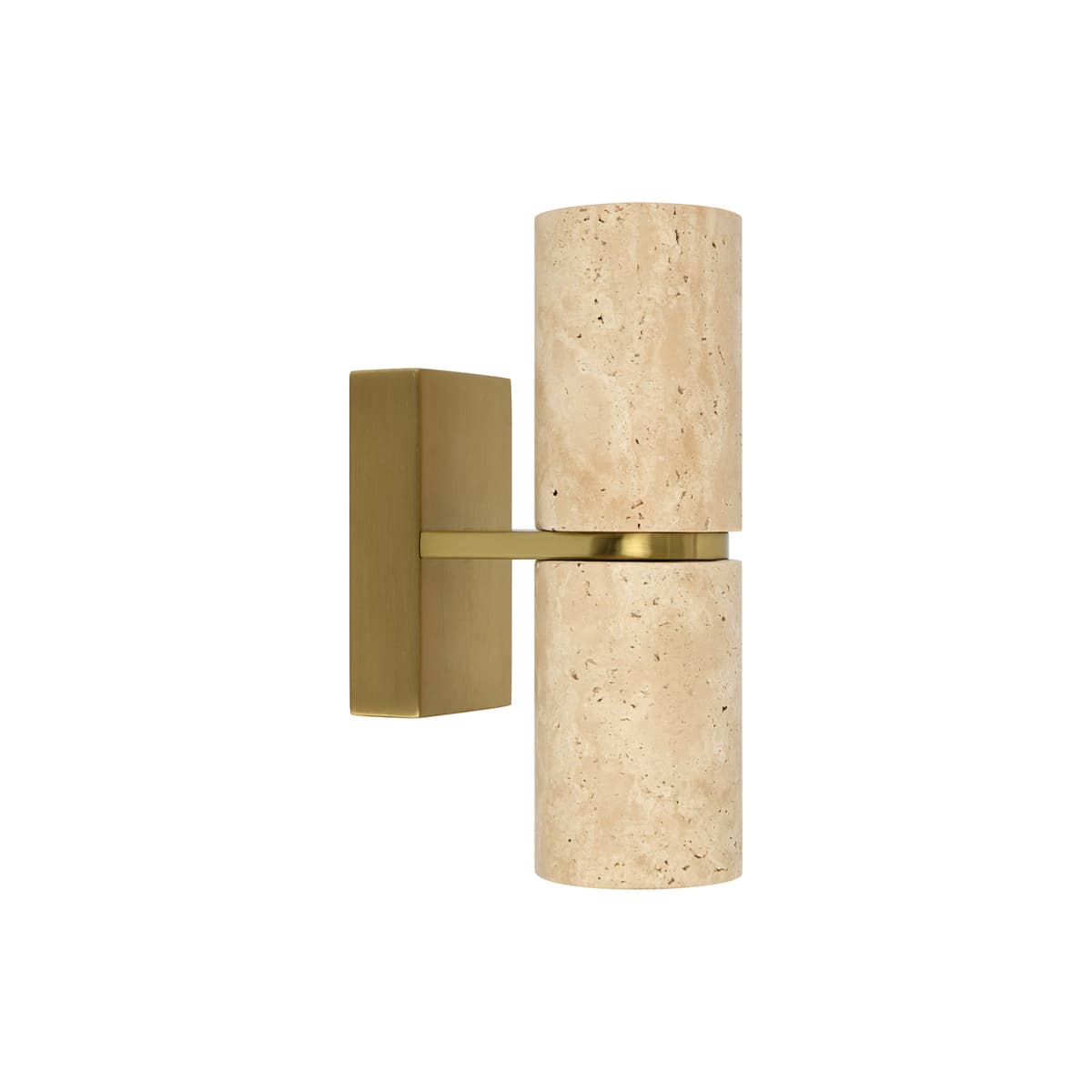 Hartley Up/Down Wall Bracket in Aged Brass with Natural Travertine-img-1