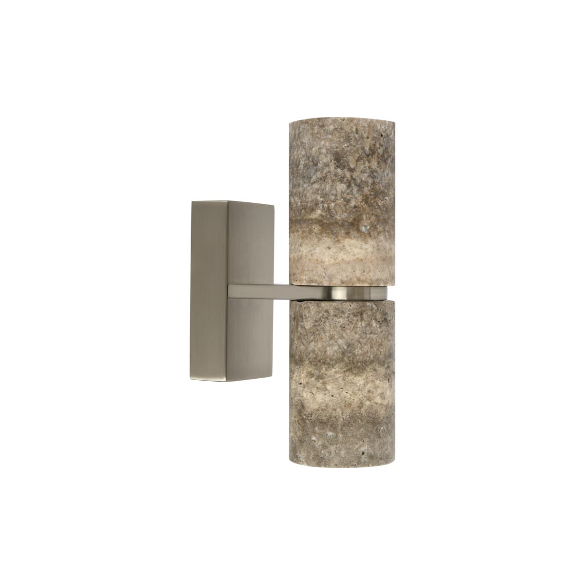 Hartley Up/Down Wall Bracket in Brushed Nickel with Silver Travertine-img-1