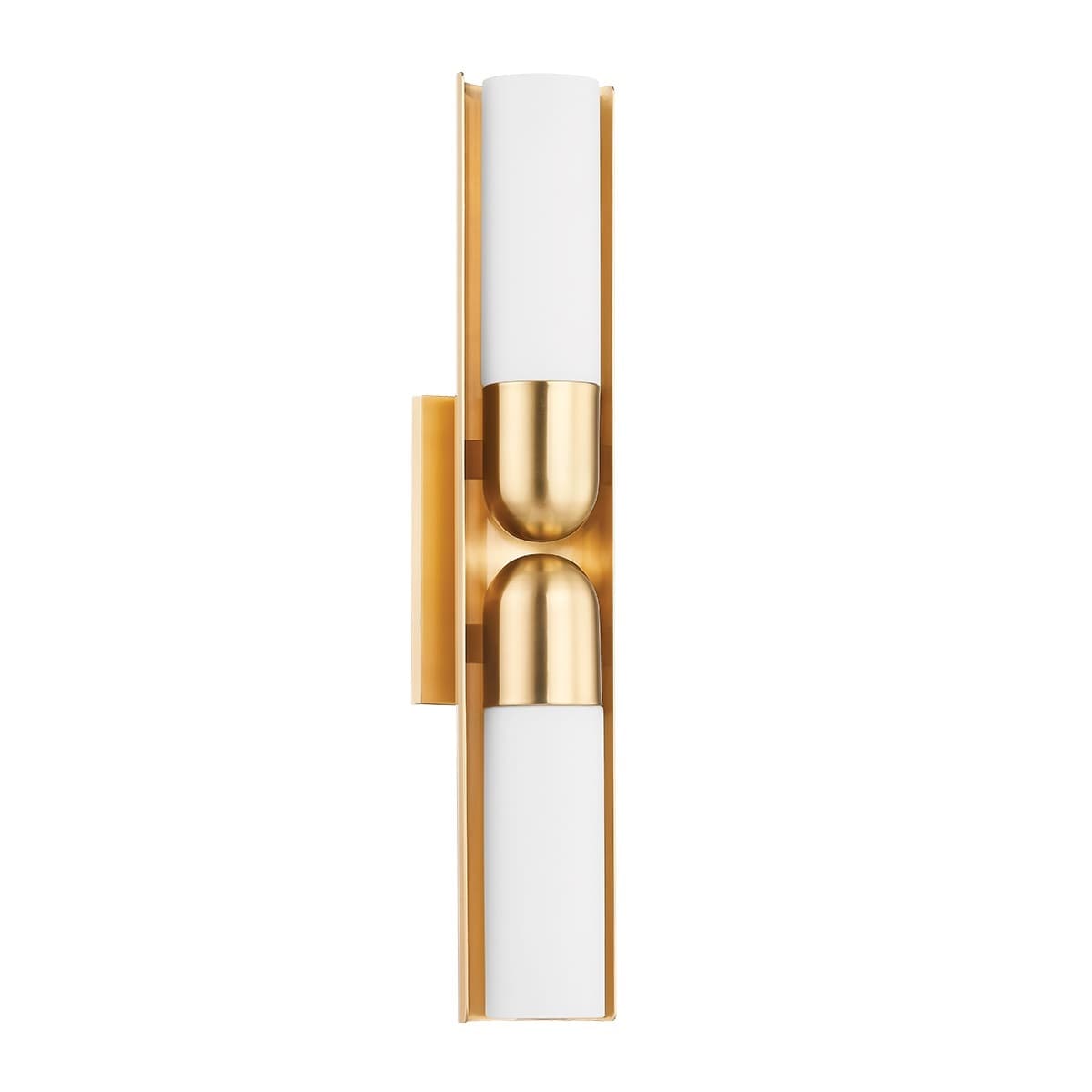 Anton 2 Light Wall Light in Aged Brass