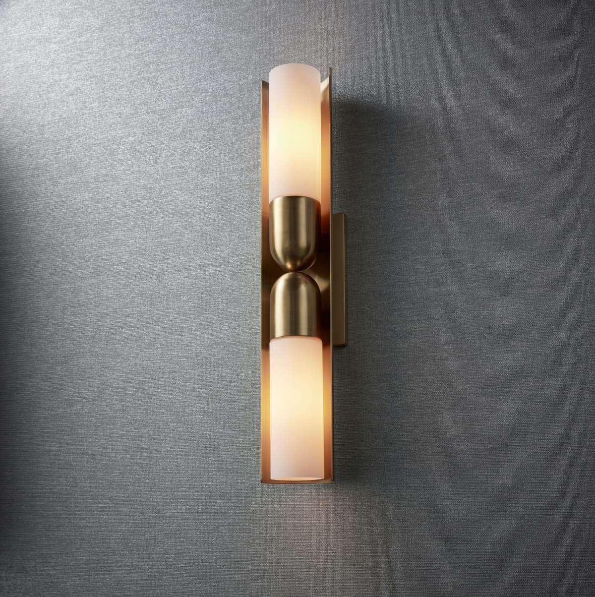 Anton 2 Light Wall Light in Aged Brass