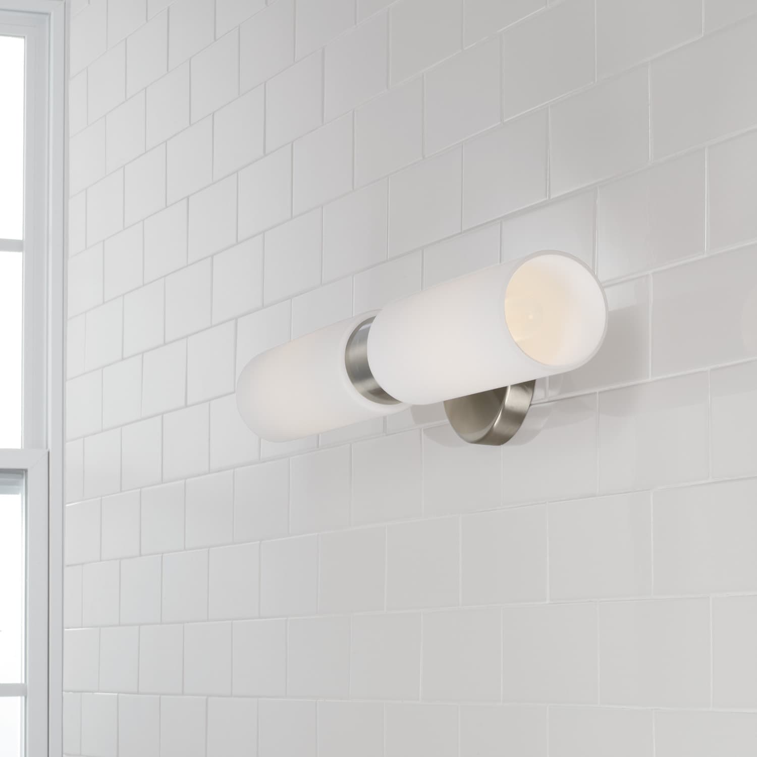 Ping 2 Light Wall Light in Brushed Nickel
