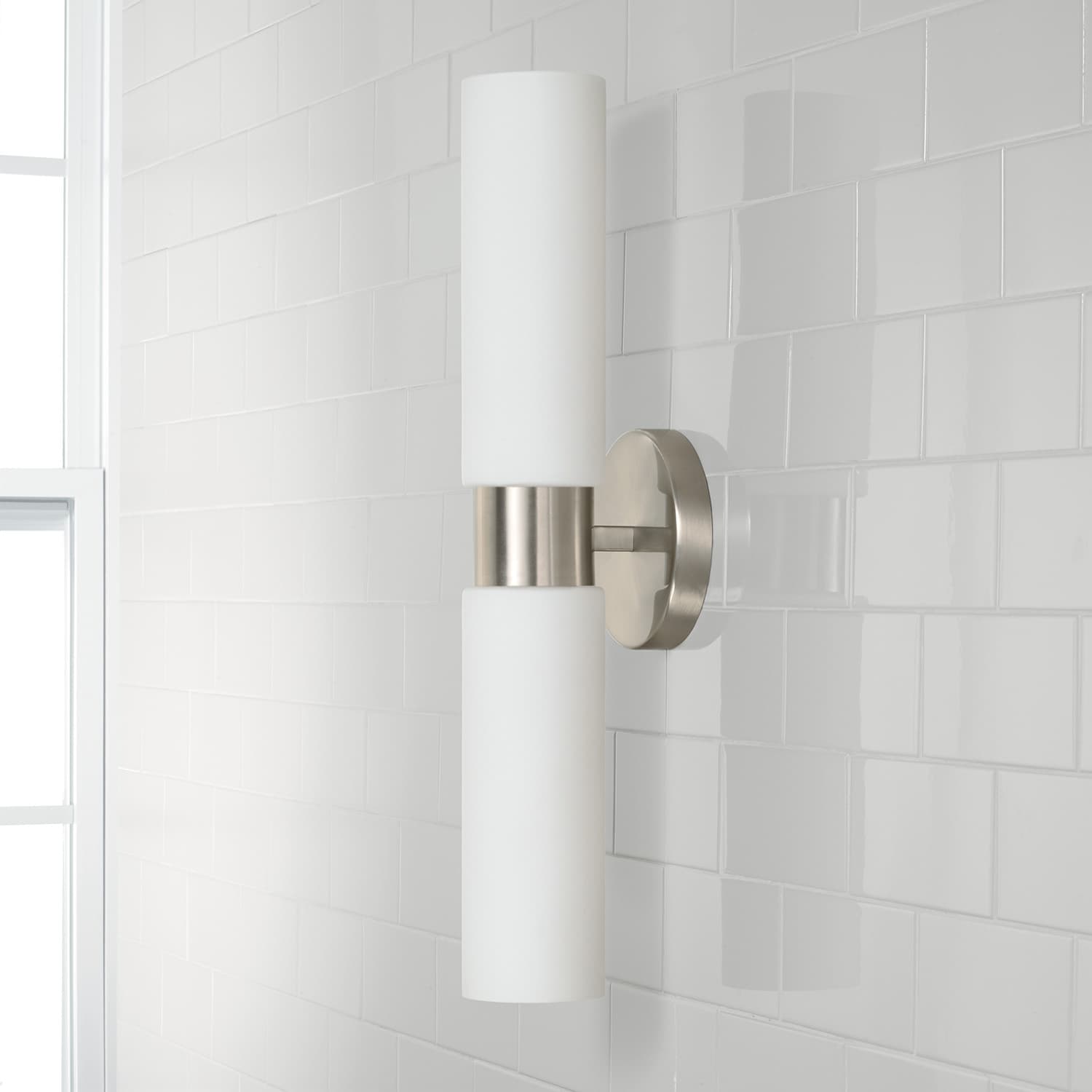 Ping 2 Light Wall Light in Brushed Nickel