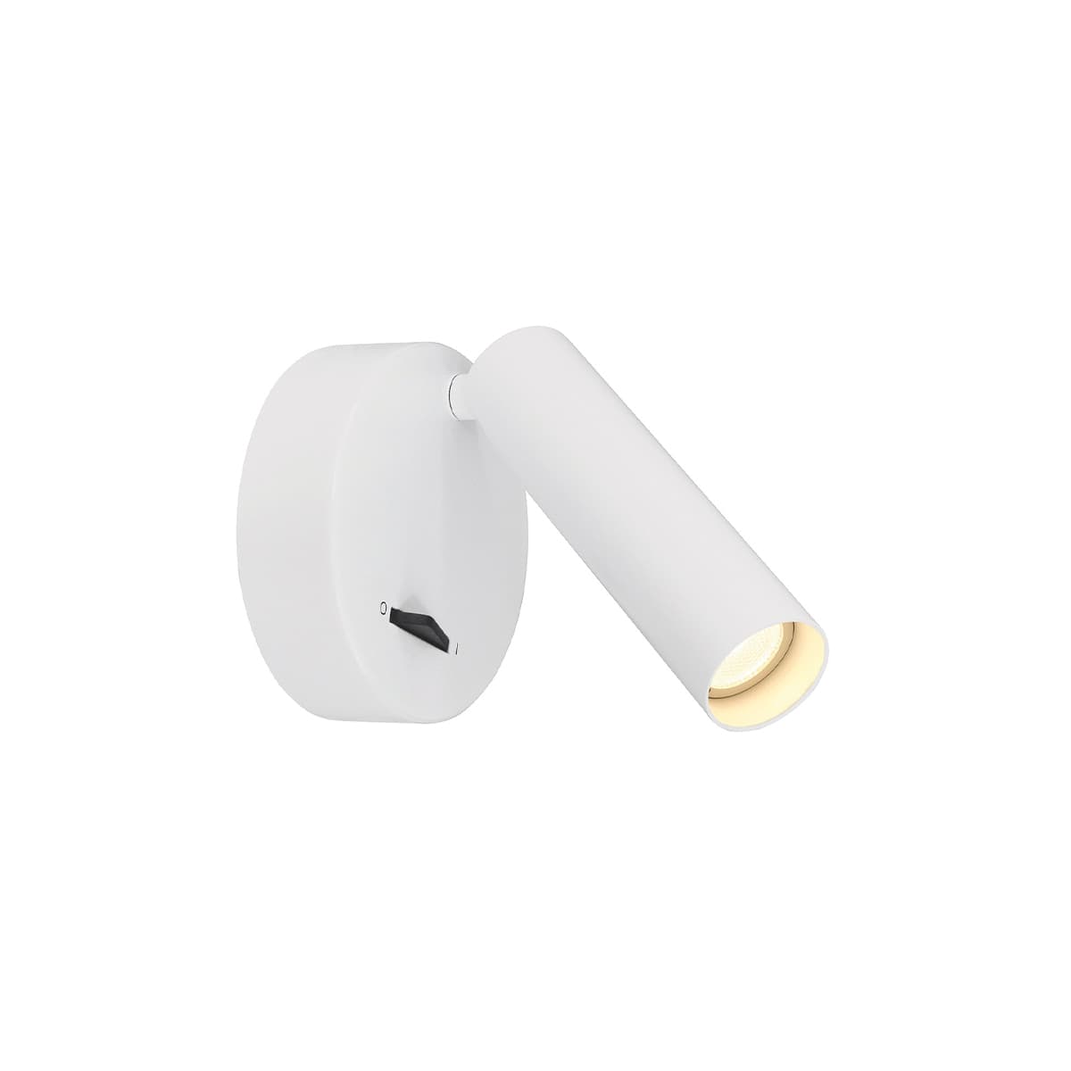 Milan 1 Light LED Adjustable Wall Spotlight with Toggle Switch in White