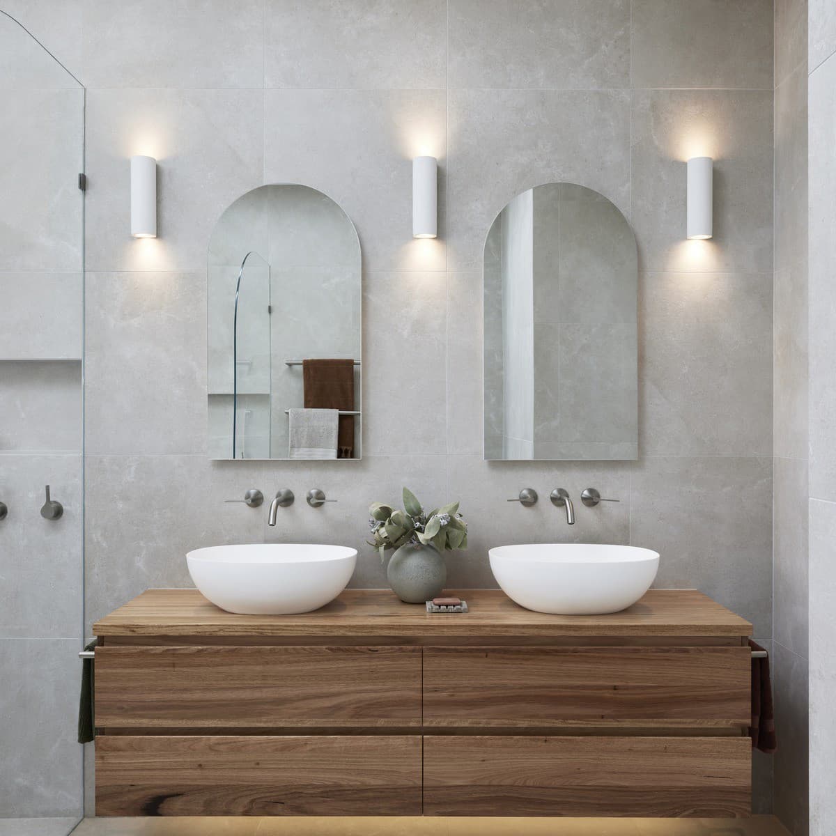 MFL Gypsum 2 Light Up/Down Cylinder Wall Sconce in White-img-3
