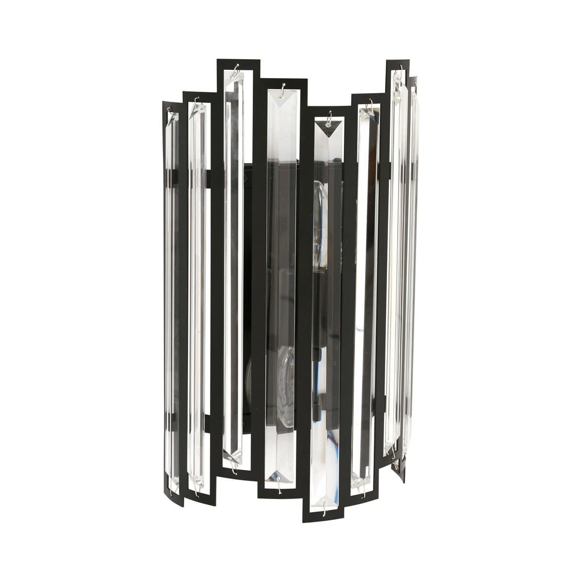 Empire 2 Light Crystal Wall Scone in Black-img-1