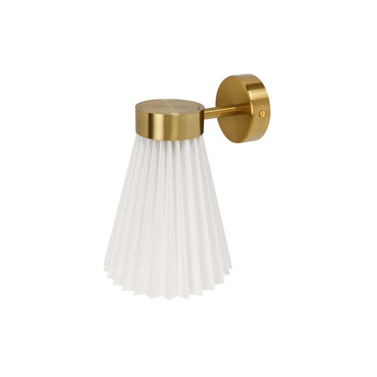 Amore 1 Light Pleated Wall Bracket in Brass with White Linen-img-1