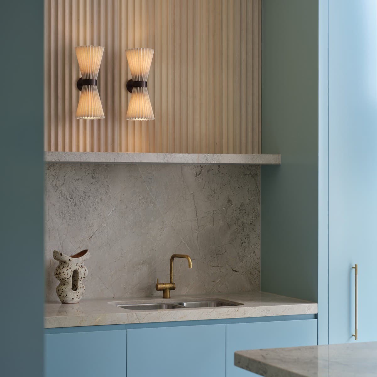 Amore 2 Light Pleated Wall Bracket in Bronze with Natural Linen-img-6