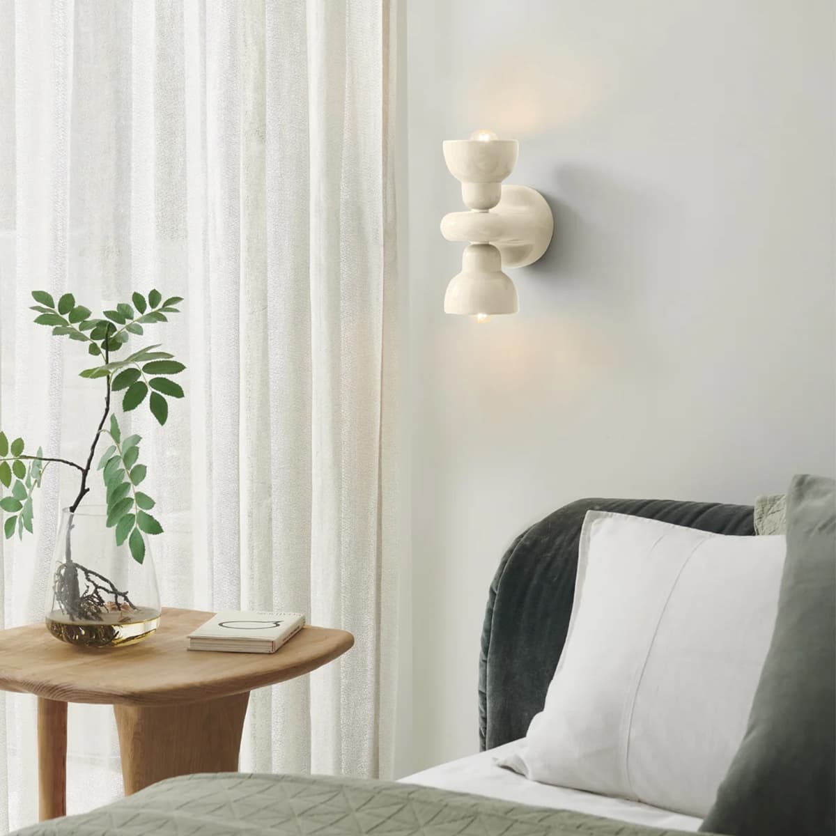 Berimbau 2 light Wall Light in Cream-img-2