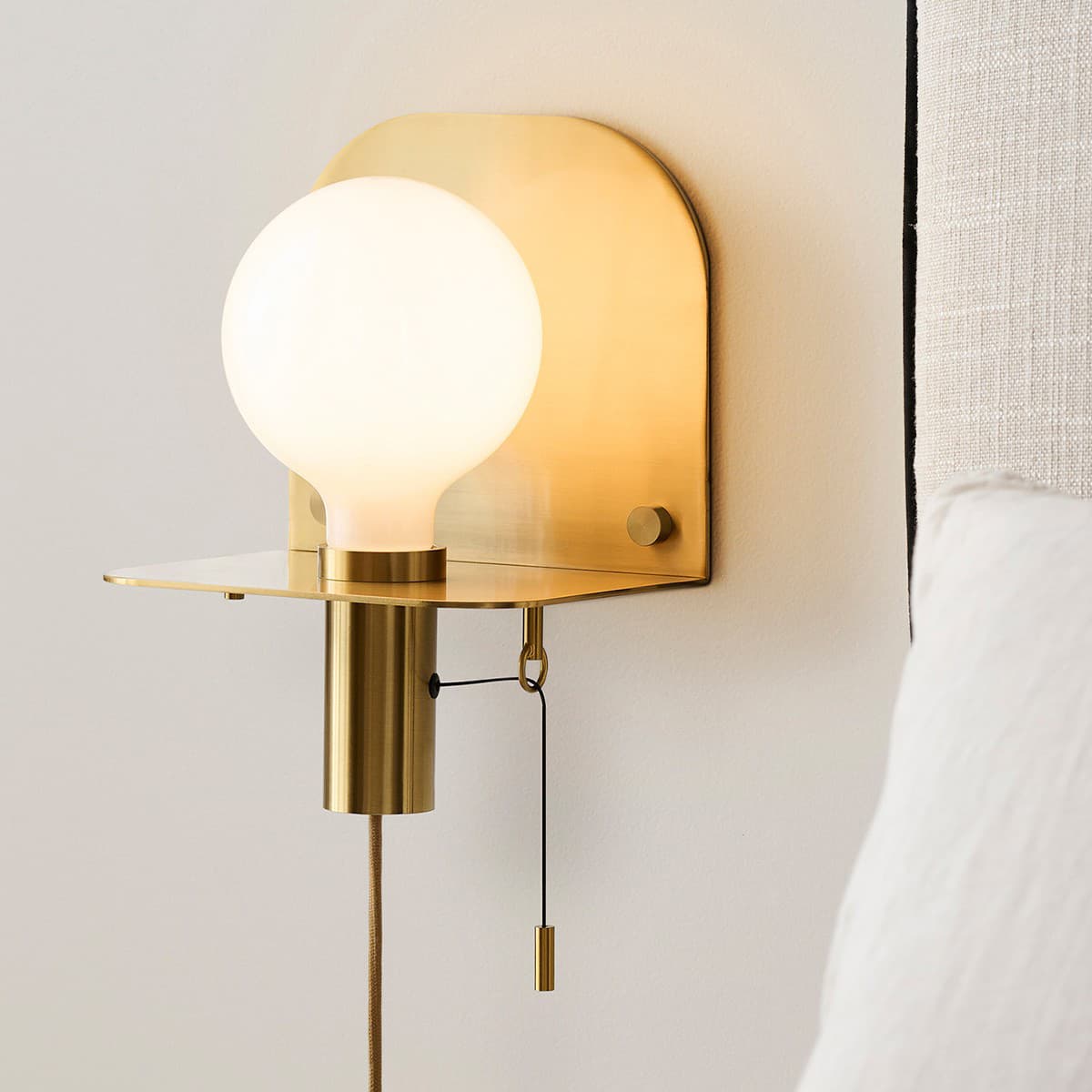 Tiro 1 Light DIY Wall Sconce with Pull Cord in Aged Brass