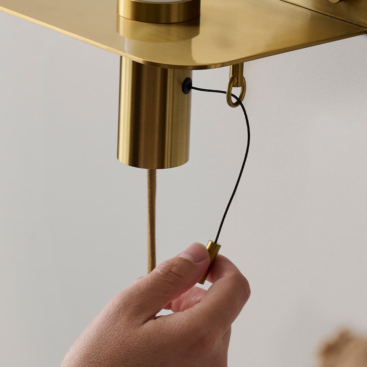 Tiro 1 Light DIY Wall Sconce with Pull Cord in Aged Brass