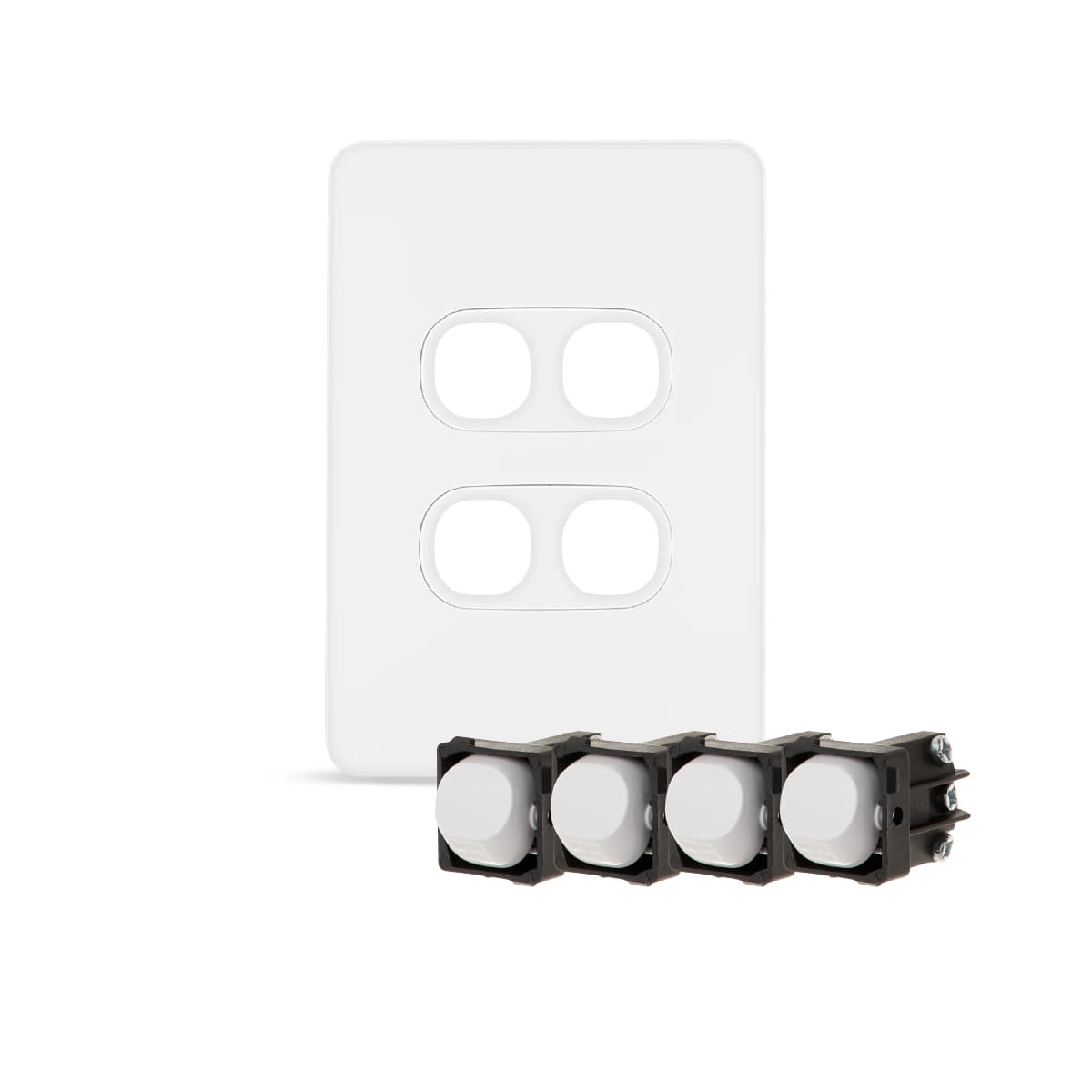 Vynco Metro 4 Gang Switch in Matte White-img-1