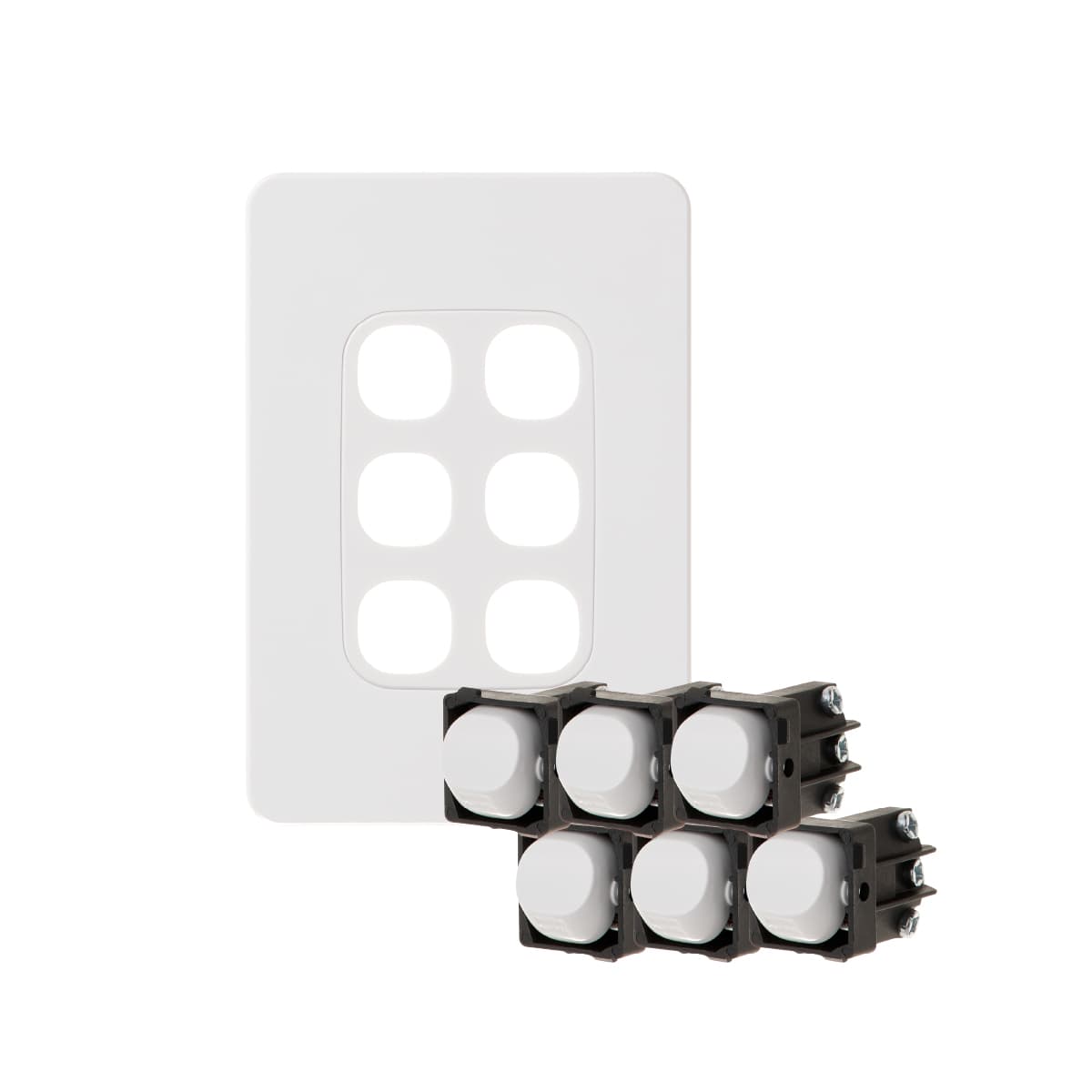 Vynco Metro 6 Gang Switch in Matte White-img-1