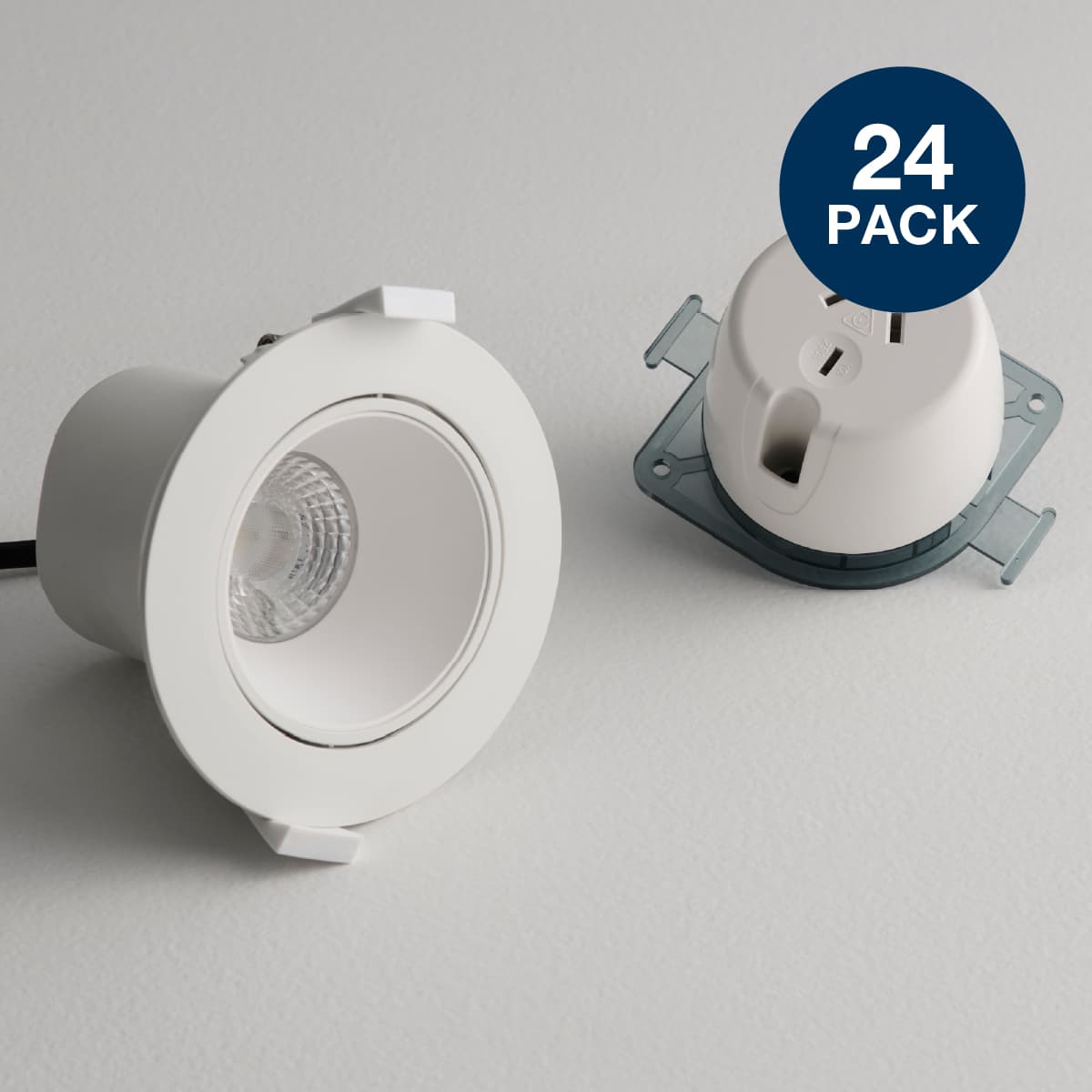 Eclipse Maxi Downlight 24 Pack in White + Tradesave Surface Socket-img-1