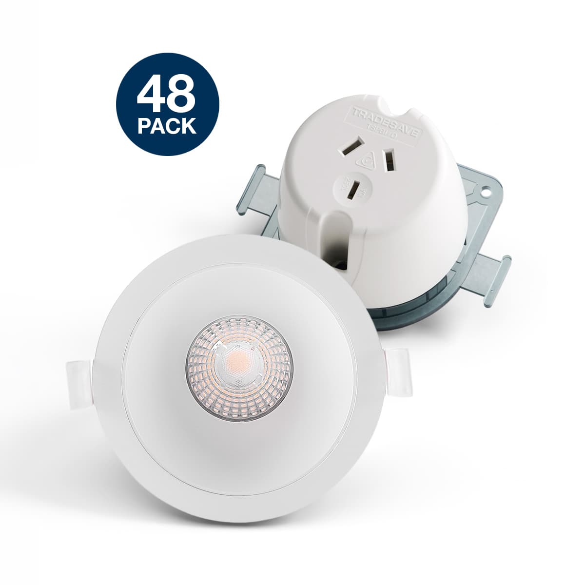 Flare LED Downlight 48 Pack in White + Surface Socket-img-1
