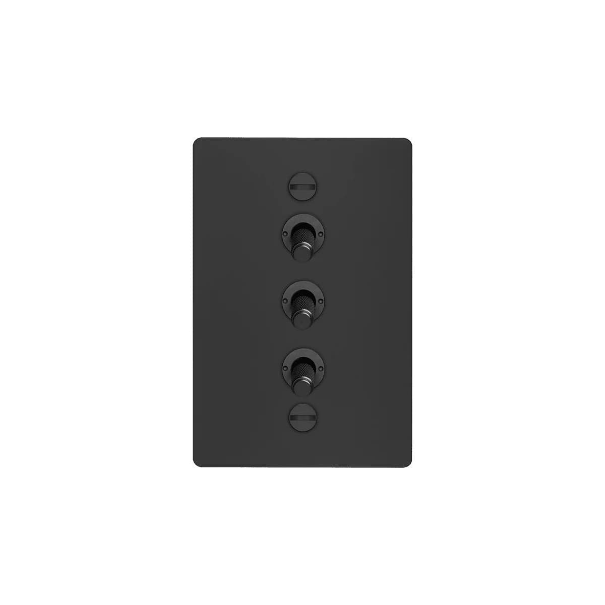 Buster + Punch 3 Gang Complete Metal Switch in Black-img-1